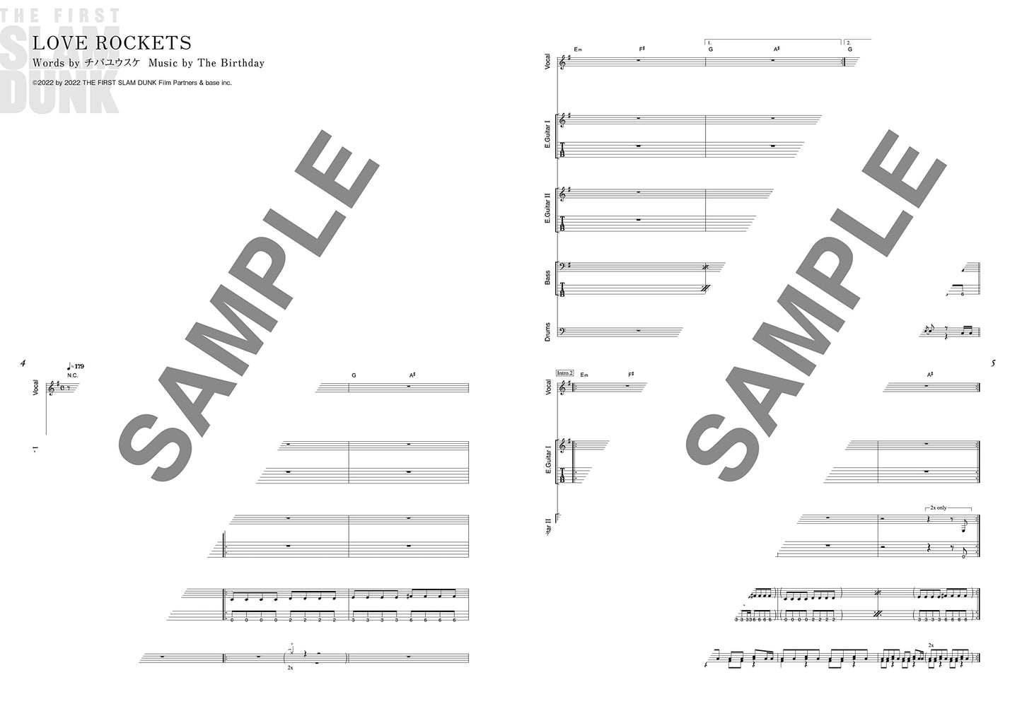 The First Slam Dunk Movie Theme Song Band Score sample score